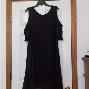 Cold shoulder black dress